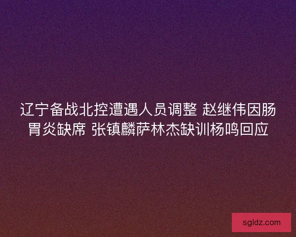 辽宁备战北控遭遇人员调整 赵继伟因肠胃炎缺席 张镇麟萨林杰缺训杨鸣回应